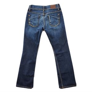 BKE Payton Blue Jeans Bootcut Dark Wash Wmns 26S (27x28.5) Stretchy Thick Stitch